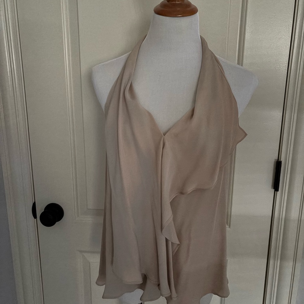 Haute Hippie Cream Halter Top